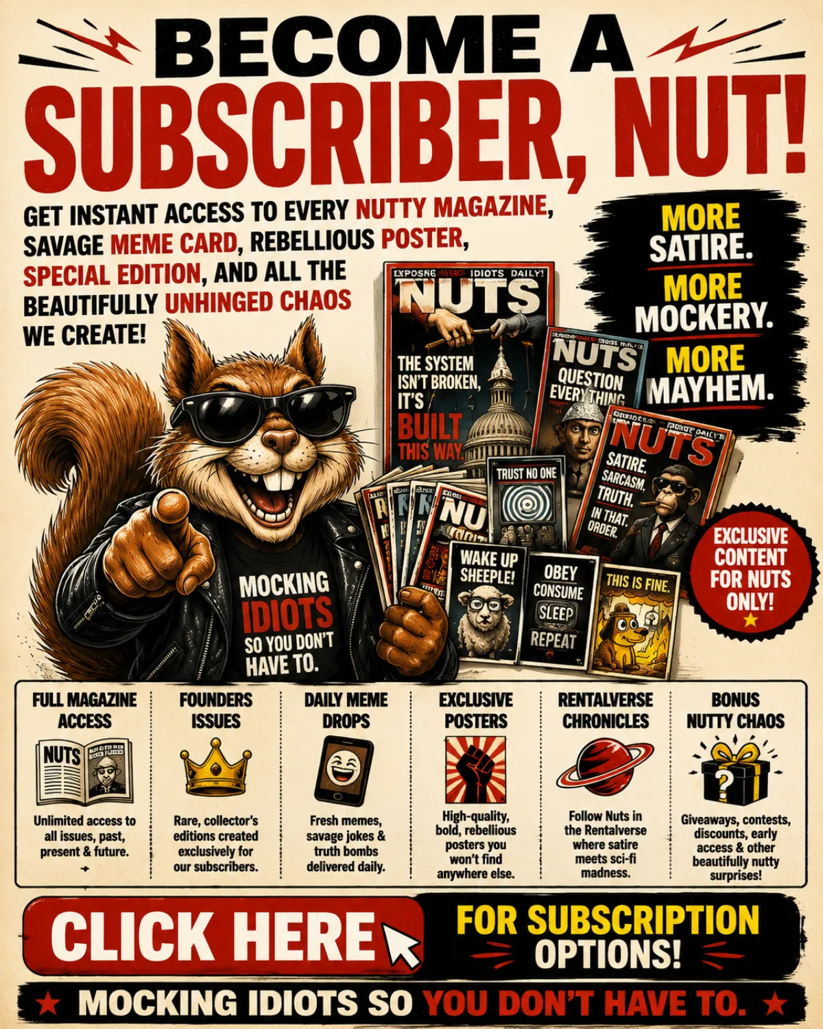 Become a Subscriber Nut — click for subscription options
